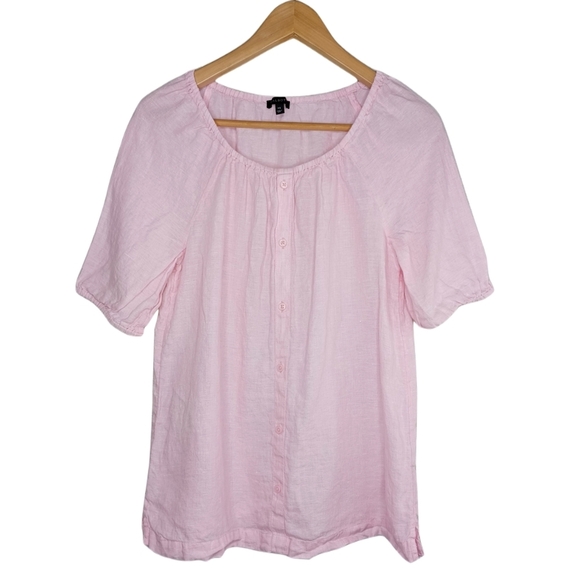 Talbots Linen Button Down Front Blouse - Picture 1 of 12